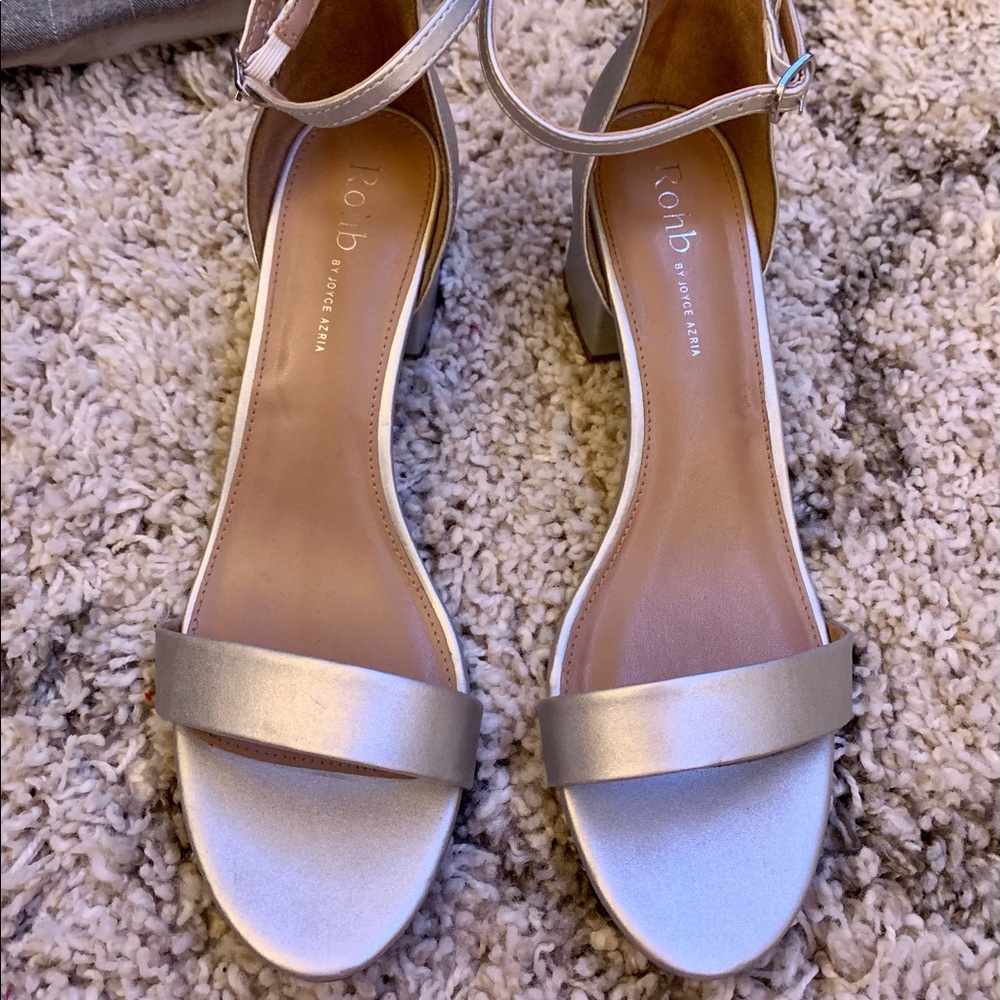 Silver heels open toe